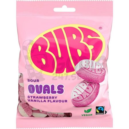 BUBS Strawberry Vanilla Ovals, Swedish gummy candy from Kandy Lover.