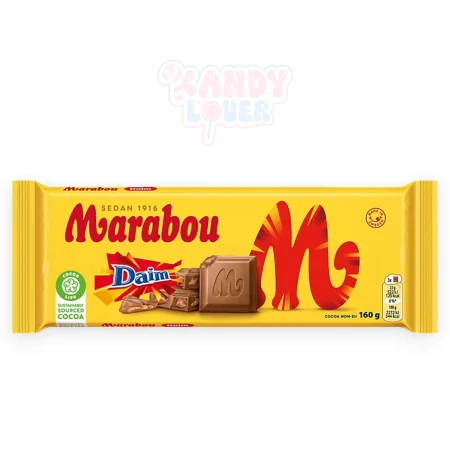 Marabou Daim, Swedish chocolate bar with crunchy toffee from Kandy Lover.