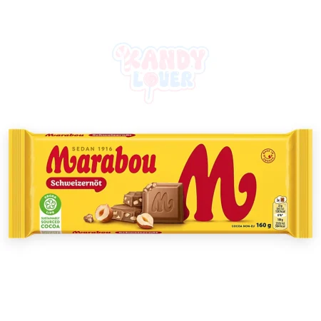 Marabou Swiss Nut, Swedish chocolate bar with hazelnuts from Kandy Lover.
